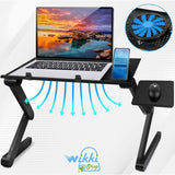 WIKKI STORE طاولة الحاسوب المحمول مع مروحة للتبريد